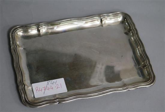 A small continental 800 standard silver rectangular tray, 7.6 oz.